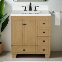 Lavanti Depos Solidwood 30*18-inch Bathroom Vanity with Sink - Stylish Oak
