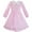 Pink, variant on Girls Dress Flower Lace White Collar Skirt Dress 4