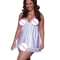 thumbnail image 7 of BKQCNKM Nightgowns for Women, Lace Nightgowns for Women, Silk Nightgown for Women, Nightwear Nightdress Lace Size Sleepwear Underwear Plus, V Neck Nightgowns,White 6XL, 7 of 7