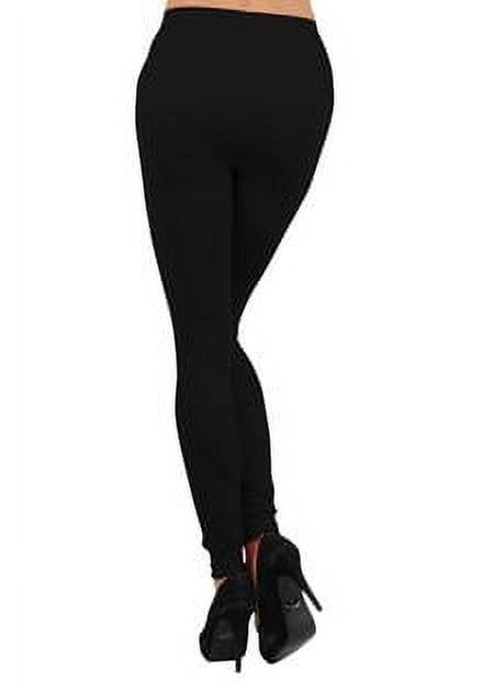 Women's Solid Color Seamless Legging w/ 3" Waistband, Black