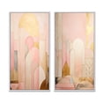 thumbnail image 2 of Designart "Retro City Dreams in Golden Illustration I" Modern Geometric Framed Wall Art Set Of 2 - Modern Pink Gallery Wall Frame Set For Home Decor, 2 of 6