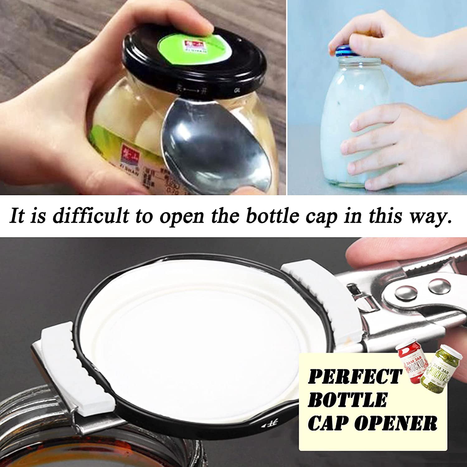 Jar Opener For Seniors With Arthritis, Lid Seal Remover Bottle Can