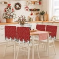 thumbnail image 2 of Christmas Chair Covers Set of 6 Winter Snowman Xmas Tree Deer Snowflakes Red Chair Back Covers Stretch Removable Washable Slipcovers Protector for Dining Room Kitchen Party Decor, 2 of 5