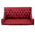 thumbnail image 5 of GDF Studio Leona Modern Glam Tufted Velvet Wingback Loveseat, Wine and Dark Brown, 5 of 8