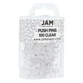 thumbnail image 2 of JAM Paper Colorful Push Pins, Clear PushPins, 100/Pack, 2 of 6