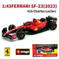 thumbnail image 2 of 1:43 2023 Ferrari SF23 Monza #16 #55 F1 Racing Formula Car Static Simulation Diecast Alloy Model Car 2023 SF23 55 LV, 2 of 6