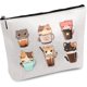 thumbnail image 1 of Bolsa de maquillaje con diseño de gato, bolsa de lona para cosméticos, estuche multiusos para bolígrafos, neceser con cremallera, neceser de viaje, monedero, kit de supervivencia portátil., 1 of 6