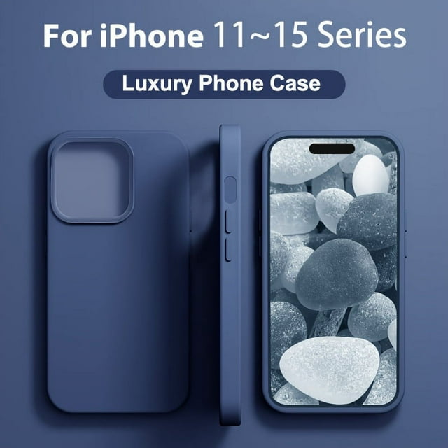 Ultra-Soft Shockproof Silicone iPhone Case - Ergonomic Grip, Secure Buttons & Precise Charging Port - Luxury Drop Protection Cover for iPhone 14/12/11/13/15 Pro Max Models