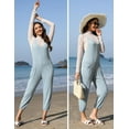 thumbnail image 6 of Ekouaer Jumpsuits for Women Sleeveless Spaghetti Strap Ribbed Overall Jumpsuit V Neck Summer Romper with Pockets 2024, 6 of 7