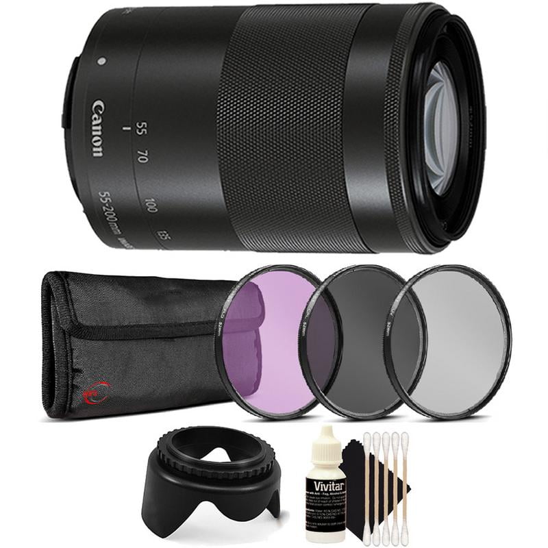 Canon EF-M 55-200mm f/4.5-6.3 IS STM Lens Bundle for Canon