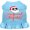 Baby Blue, variant on Christmas Dog Dress, Pet Dog  Cat Dress Screen Printed, "Original Hipster"