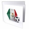 3dRose Mexico Soccer Ball, Greeting Cards, 6 x 6 inches, set of 6