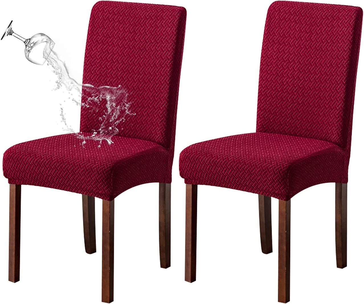 Homgreen Waterproof Chair Covers for Dining Room Set of 4 Kitchen Chair