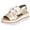 Gold, variant on Lug Sole Platform Sandals for Women Peep Toe Lace up Low Wedge Arch Support Summer Outdoor Walking Shoes Gray Size 9