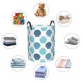 thumbnail image 4 of Laundry Basket, Blue Scallop Waterproof Laundry Hamper With Padded Handles, Clothes Hamper For Laundry, Bedroom, Dorm, Towels, Laundry Bin Easy Storage, 4 of 8