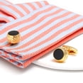 thumbnail image 3 of Gemelos vintage chapados en oro con esmalte negro para hombre, 3 of 3