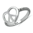 thumbnail image 2 of Stackable 925 Sterling Silver Oxidized Platinum Plated Peace Women Valentines Day Gifts Ring, 2 of 4
