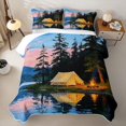 thumbnail image 2 of Erosebridal Watercolor Jungle River House Quilt Full for Teens,Camping Tent Full Bedspread Sets for Boys Girls, 2 of 7