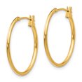thumbnail image 2 of 14k Yellow Gold 1mm Hoop Earrings, 2 of 7
