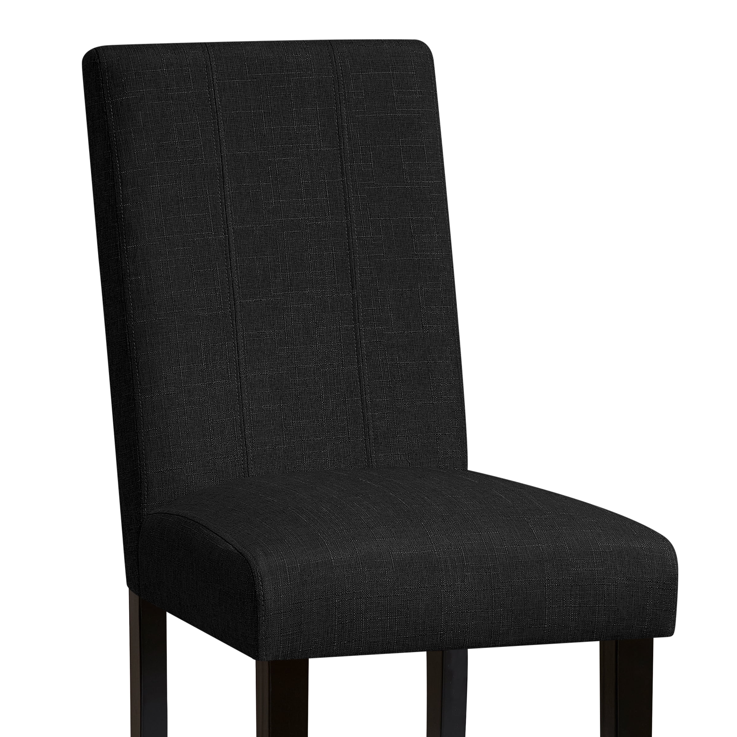 CHUN YI Upholstered Dining Chairs Set of 2, Modern Farmhouse Fabric Dining Chairs with Solid Rubberwood Frame for Kitchen & Dining Room, Black