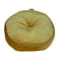 thumbnail image 3 of Round Tufted Yellow Velvet Floor Pillow, 3 of 5