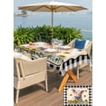 thumbnail image 5 of Outdoor Tablecloth with Umbrella Hole for Patio/Picnic/Party/Camping, Pig Sunflowers Waterproof Table Cloth Rectangle Table Cover Washable, Yellow Floral Black White Checkered Rustic (60"x 84"), 5 of 8