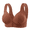 Coffee, variant on Women's Solid Color Front Closure Large Size Thin Bra Underwear Comfortable Wireless Daily Bra