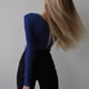 thumbnail image 1 of Body para mujer traje de una pieza para mujer color puro manga larga punto acanalado irregular para mujer para viajes ANGGREK Otros, 1 of 6