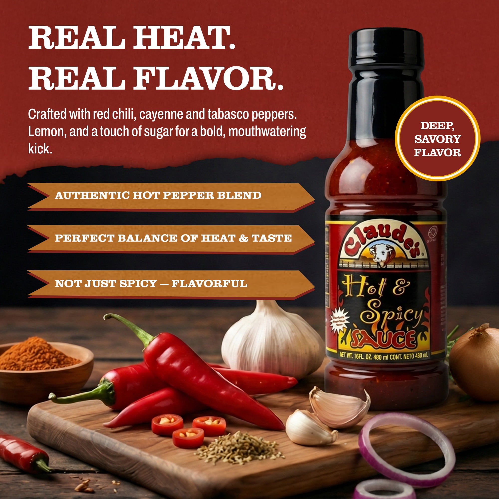 Fajita Hot & Spicy Sauce, 16 oz Bottle (Pack of 6)