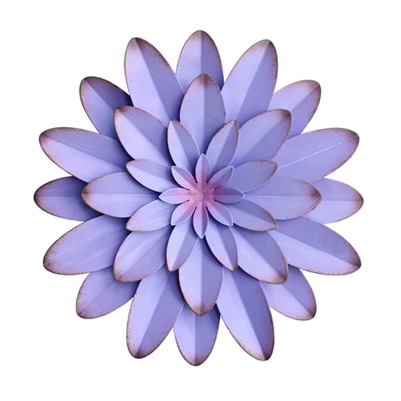 Decoración de pared AHYS con flores de metal, 30 cm, color morado, para interiores y exteriores
