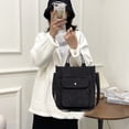 thumbnail image 5 of Bolso de mujer portátil, sencillo bolso de hombro retro negro, 5 of 5