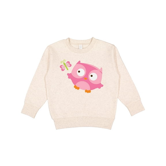 Inktastic Pink Owl and Butterfly Toddler Sweatshirt
