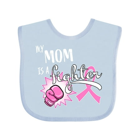 

Inktastic My Mom is a Fighter- Breast Cancer Awareness Gift Baby Boy or Baby Girl Bib