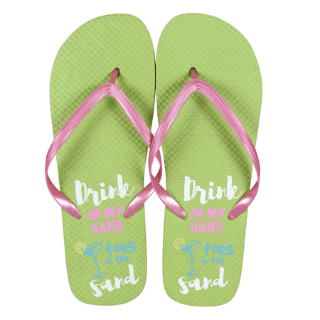 

Women s Toes In Sand Rubber Flip-Flops - Neon Green [Size S 5/6]