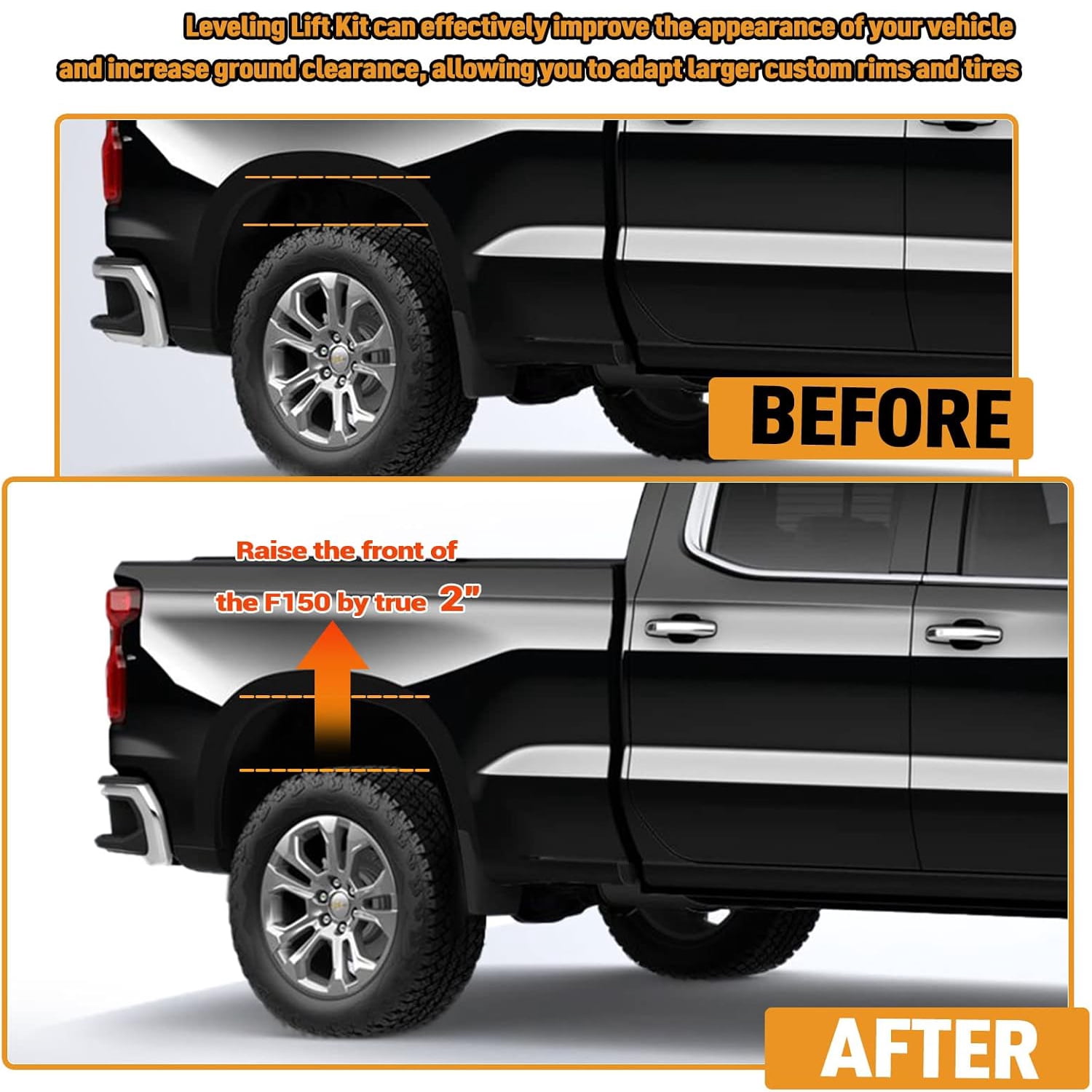 PANGOLIN 2Pcs 2" Rear Leveling Lift Kit Fit for 2004-2020 F-150 2WD 4WD Suspension Leveling Kit Automotive Professional Replacement Parts