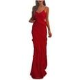 thumbnail image 2 of DailyTrove Women's Strapless Maxi Dress-Floor-Length-Chiffon-For Formal Event-Dual Red & Black Styles, 2 of 6