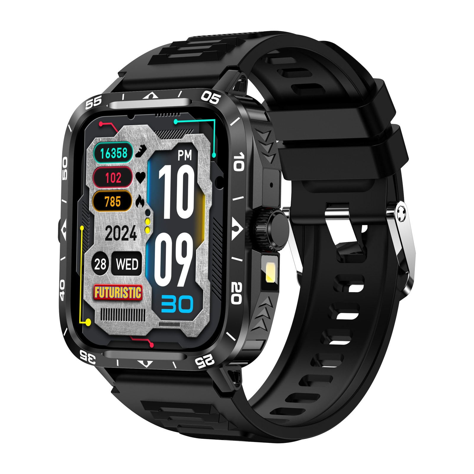 Futuristic Phone Watch Futuristic Wrist Watch With Display Stock