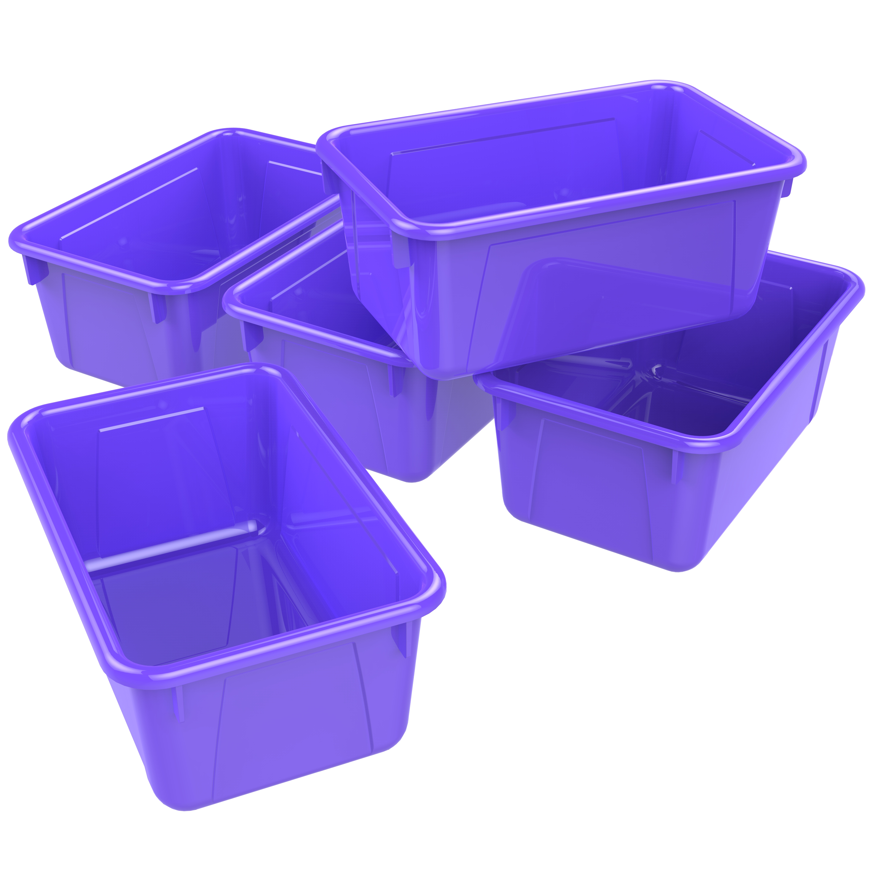 Storex Plastic Cubby Bin, Kids' Craft and Supply Storage, Purple, 5