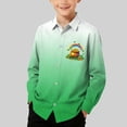 thumbnail image 2 of RXMEKW Chemise à Manches Longues Imprimée pour la Saint-Patrick pour Garçons avec Col Rabattu, 95 % Coton 5 % Spandex, Vert, 2 of 7