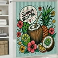 thumbnail image 6 of Awypu Home Bathtubs Bathroom Curtain Decoration Waterproof Shower Curtain Multiple Sizes Pineapple Cocktail Coconut with Lime Hibiscus Flowers and Palm Leaves Horizontal Invitation Banner White, 6 of 7