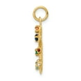 thumbnail image 2 of 14k Yellow Gold CZ Stones Artist Palette Charm Pendant, 2 of 7