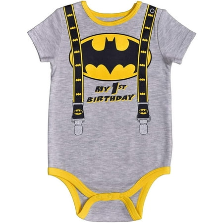 

Batman Superhero Baby Boy’s Short Sleeve Birthday Bodysuit Costume Onesie