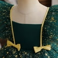 thumbnail image 7 of Toddler Girls Bowknot Dress Ruffle Sleeveless Kids Tulle Tutu Christmas Dress Holiday Festive Wedding Party Birthday Fall Winter Princess Dress Green 3-4 Years, 7 of 7