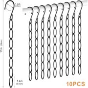 Asunby Metal Chain Hangers 10-Pack, Black – 7-Loop Retractable Closet Organizer