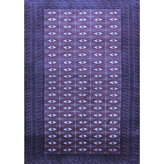 Ahgly Company Indoor Rectangle Southwestern Blue Country Area Rugs, 5' x 7'