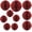 Burgundy, variant on 10 Pack Fruit Green Tissue Paper Honeycomb Balls - 1x12", 1x10", 3x8", 5x6" Hanging Pom Poms for Wedding Birthday Baby Shower Bridal Shower