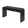 thumbnail image 5 of Harper & Bright Designs Curved Console Table with Storage, Wood Entryway Table with Drawers and Metal Handles, Black, 5 of 9