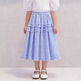 thumbnail image 7 of Fozruso Girls Ruffle Midi A-Line Skirts, Casual Floral Lace Tiered Skirt For Toddlers and Kids School Casual Wear(Blue), 7 of 7