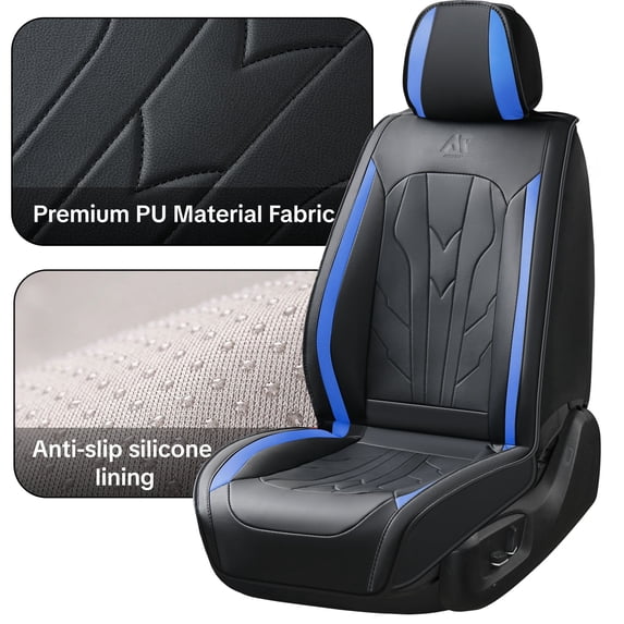 Fit for Mitsubishi Endeavor 2004, Waterproof PU Leather Full Set of 5 Seats Wear Resistance Protect and Upgrade Seats, Blue Car Seat Covers, Give Your Interior a New Look