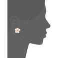 thumbnail image 4 of 1928 Jewelry Classic Ivory Color Porcelain Rose Post Stud Earrings, 4 of 4
